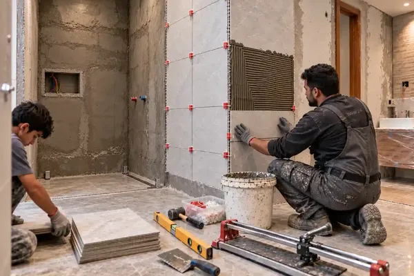 کاشی کاری حمام و دستشویی