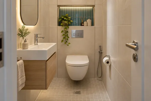 کاشی کاری سرویس بهداشتی کوچک
