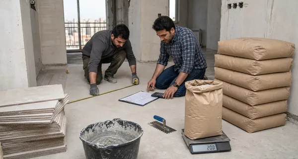 هر متر کاشی چقدر چسب می‌خواهد؟ + جدول محاسبه