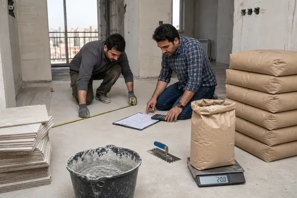 هر متر کاشی چقدر چسب می‌خواهد؟ + جدول محاسبه